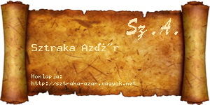 Sztraka Azár névjegykártya